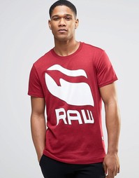Футболка с принтом флага и надписью Raw G-Star - Tana red htr