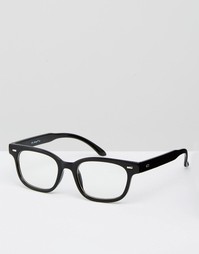 AJ Morgan Square Glasses with Clear Lens - Черный