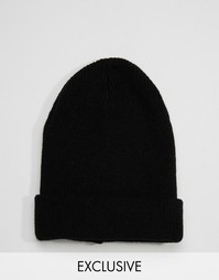 Черная свободная шапка-бини Reclaimed Vintage - Черный