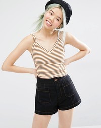 Укороченный топ в полоску Monki - Полоски