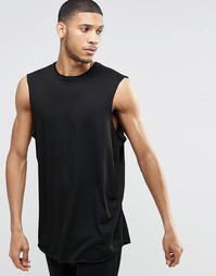 Драпированная oversize‑футболка без рукавов с закругленным низом ASOS