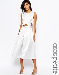 Атласный комбинезон для миниатюрных ASOS PETITE Premium - Серебряный