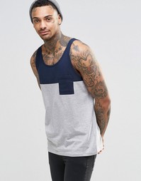 ASOS Vest With Contrast Yoke And Pocket