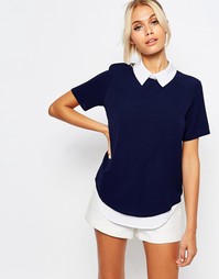 Рубашка 2 в 1 с короткими рукавами Fashion Union - Синий