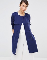 Lavand Soft Drapey Trench Coat - Синий