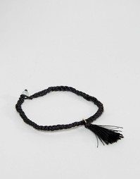 ASOS Anklet With Tassel In Black - Черный