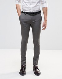 ASOS Extreme Super Skinny Smart Trousers in Grey - Серый