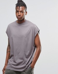 Свободная серая футболка ASOS - Дымчато-серый