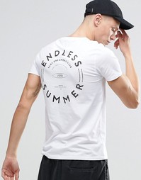 Футболка с принтом Endless Summer сзади ASOS - Белый