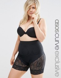 Кружевные шорты с корректирующим эффектом ASOS CURVE - Черный