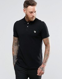 Черная футболка-поло узкого кроя с логотипом Paul Smith - Черный