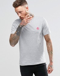 Серая футболка классического кроя с логотипом PS Paul Smith