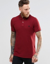 Бордовая футболка-поло узкого кроя с логотипом PS Paul Smith