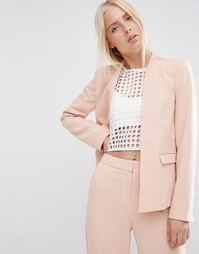 Структурированный блейзер без пуговиц ASOS - Pink neutral