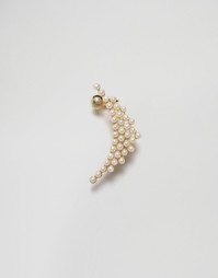 Винтажная сережка кафф с искусственным жемчугом Limited Edition Asos