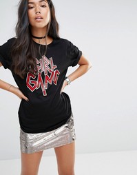 Фестивальная футболка с принтом Girl Gang Motel - Черный