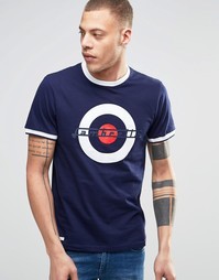 Oversize-футболка в стиле ретро с мишенью Lambretta - Темно-синий