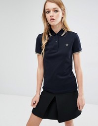 Футболка-поло с двумя контрастными полосками Fred Perry - Темно-синий