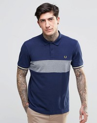Приталенная футболка-поло с полосой на груди Fred Perry