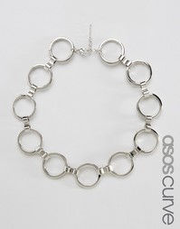 Ожерелье-чокер с кольцами ASOS CURVE - Родий