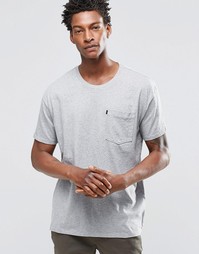 Серая меланжевая футболка с карманом Levi's Line 8 - Серый меланж