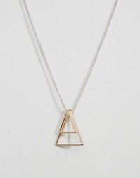 Ожерелье с золотистыми геометрическими подвесками Icon Brand - Золотой
