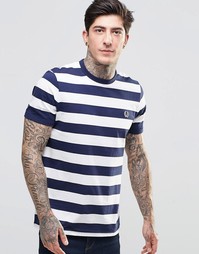 Футболка в броскую полоску Fred Perry - Снежно-белый