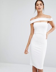 Платье миди с вырезом Missguided - Белый