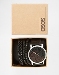 Набор с часами и браслетом черного цвета ASOS - Черный