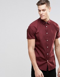 Бордовая рубашка с короткими рукавами ASOS - Burgundy