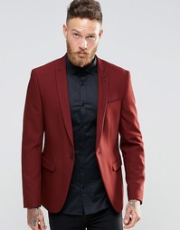 ASOS Skinny Blazer In Red With Peak Lapel - Красный