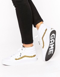 Высокие кроссовки с золотистой полоской сбоку Vans Nintendo Sk8