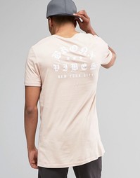 Удлиненная футболка с принтом спереди и сзади ASOS - Белый