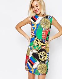 Платье без рукавов с принтом Love Moschino - Мульти