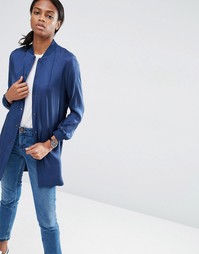 ASOS Soft Longline Bomber - Темно-синий