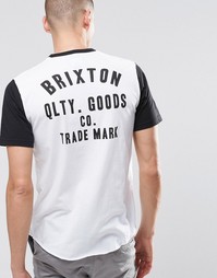 Brixton T-Shirt With Back Print in Regular Fit - Белый