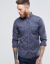 Рубашка в стиле вестерн зауженного кроя Wrangler - Серо-стальной