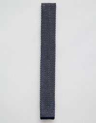 Темно-синий вязаный галстук ASOS Wedding - Темно-синий