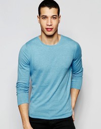 Вязаный джемпер с круглым вырезом Selected Homme - True navy melange