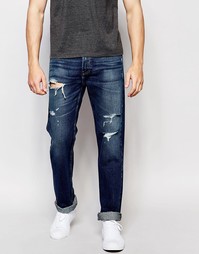Темно-выбеленные узкие джинсы Hollister - Темный синий