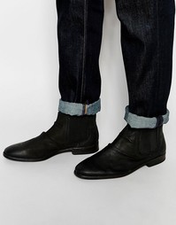 Черные кожаные ботинки челси ASOS - Черный