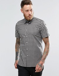 Рубашка приталенного кроя в клетку с короткими рукавами Paul Smith