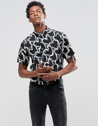 Рубашка узкого кроя с принтом в виде цепочек из сердечек Paul Smith