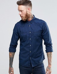 Рубашка в стиле вестерн зауженного кроя Wrangler - Переменчивый индиго