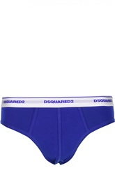 Брифы с контрастной резинкой и надписью Dsquared2