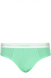 Брифы с контрастной резинкой и надписью Dsquared2