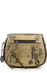 Сумка из металлизированной кожи с декоративной отделкой Marc Jacobs