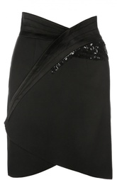 Мини-юбка асимметричного кроя с пайетками Blumarine