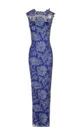 Кружевное приталенное платье в пол Tadashi Shoji
