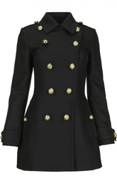 Двубортное приталенное пальто с декоративной отделкой Burberry Brit